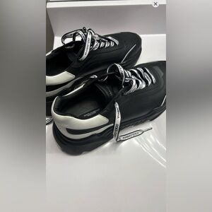 Balenciaga Men's Black and White Lace-Up Sneakers